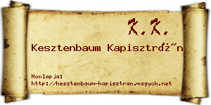 Kesztenbaum Kapisztrán névjegykártya
